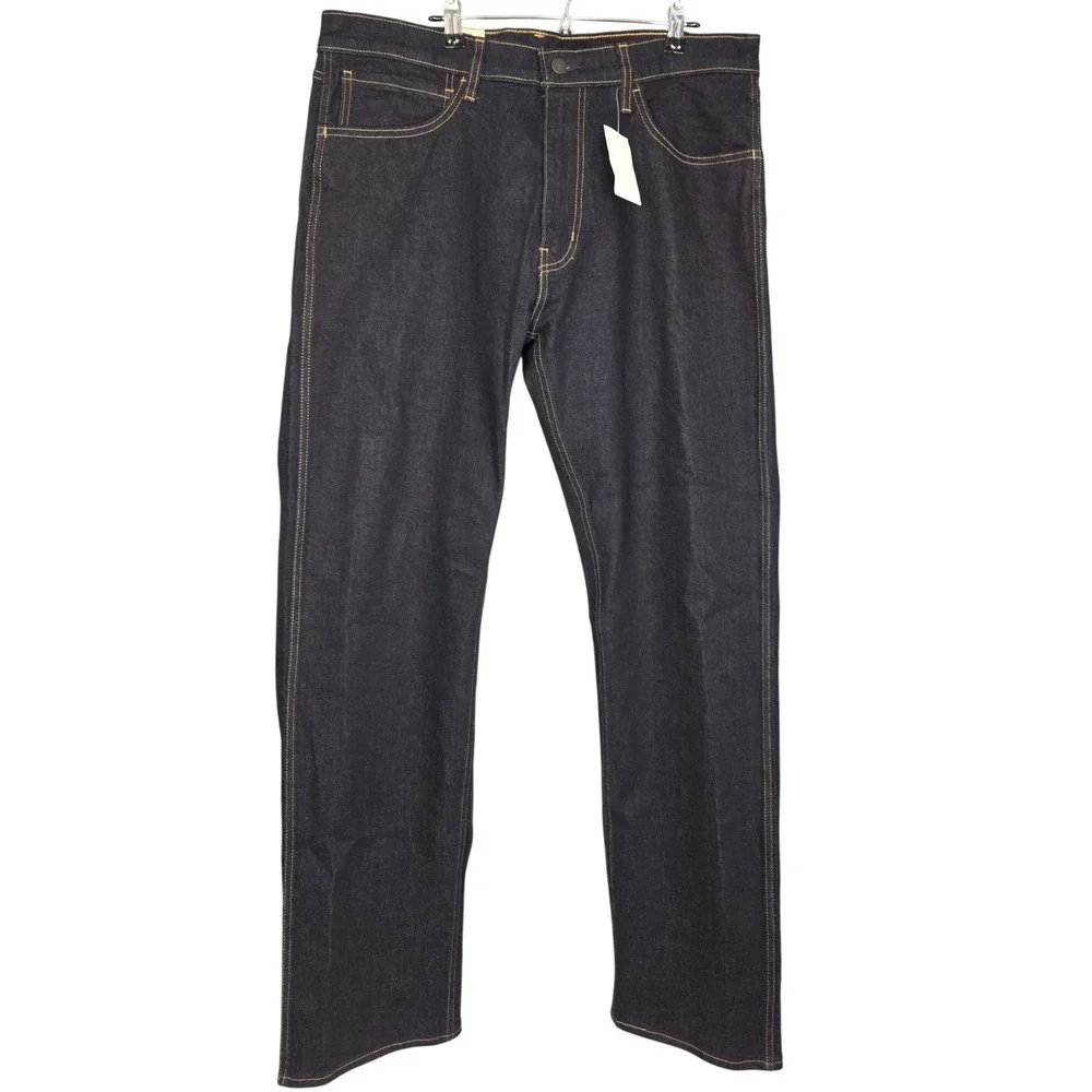 Levis Workwear Fit Jeans Mens 36x34 Dark Wash Straight Leg Stretch Denim NEW